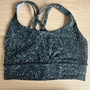 Gray patterned Lululemon Sports bra